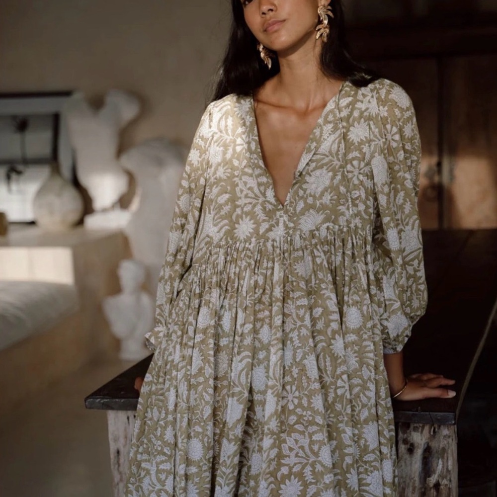 Daughters of India Olive Dress